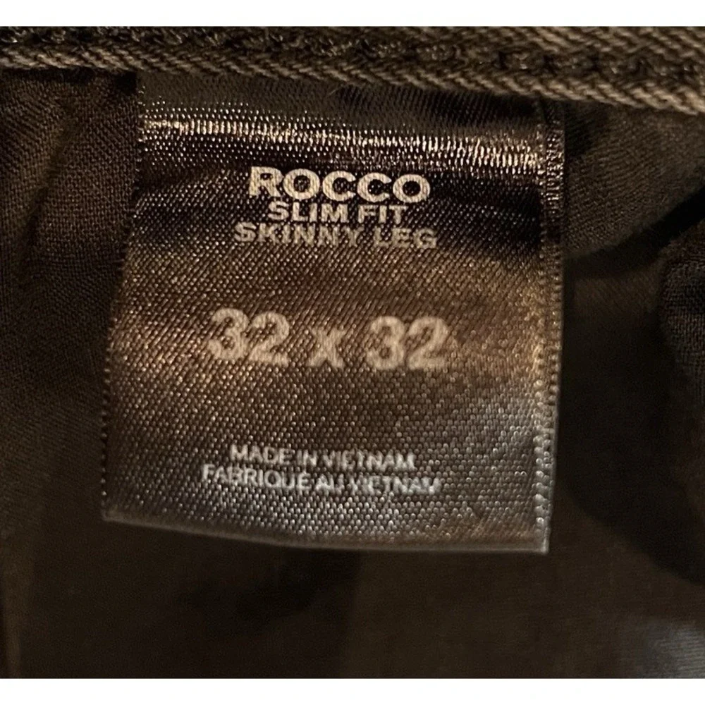 Express Jeans Mens 32x32 Black Rocco Slim‎ Straight Dark Wash Stretch Denim
